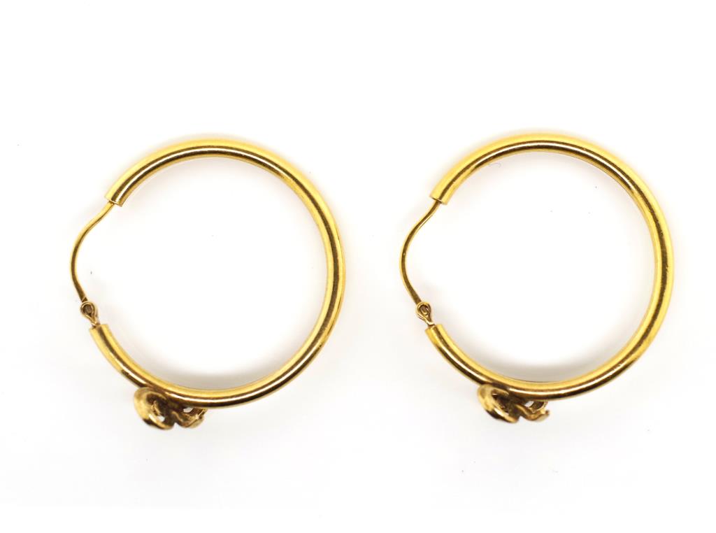 9ct yellow gold hoop earrings - Image 4 of 4