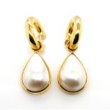 18ct yellow gold and Mabe pearl earrings