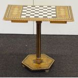 Continental inlaid marquetry chess table
