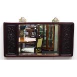 Chinese carved wood wall mirror