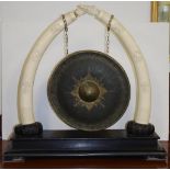 Burmese ivory tusk table gong circa 1930