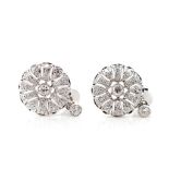 Good pair of diamond and 18ct white gold earrings