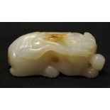 Chinese carved white jade Qilin