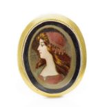 Antique 9ct gold portrait brooch