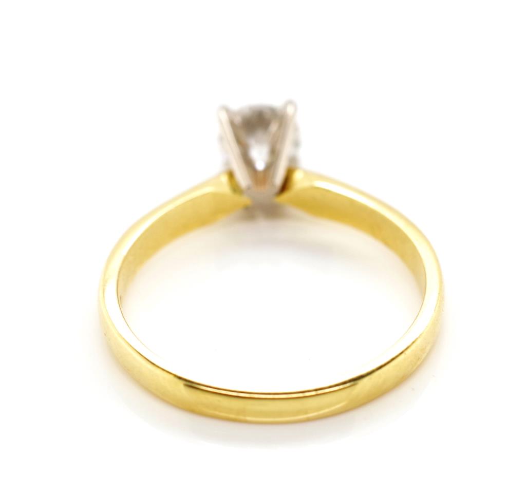 Solitaire diamond and 18ct yellow gold ring - Image 10 of 10