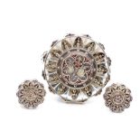 Victorian Aesthetic movement brooch and earrings