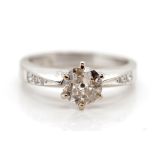 Solitaire diamond engagement ring