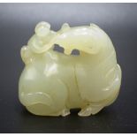 Antique Chinese carved jade monkey