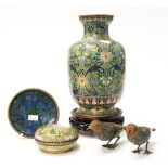 Chinese cloisonne table vase