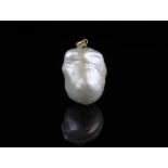 Baroque pearl and 9ct yellow gold pendant