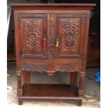 18th century oak court cupboard