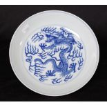 Chinese blue & white porcelain dish
