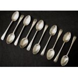 Ten various sterling silver teaspoons