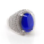 Sterling silver and blue gemstone ring