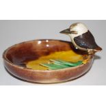 Grace Seccombe perched Kookaburra & gum leaf dish