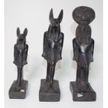 Three pieces Egyptian stone mythical figures