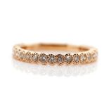 Diamond set 18ct rose gold ring