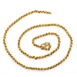 Oriental yellow gold belcher chain necklace