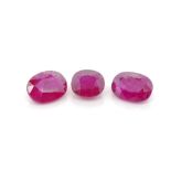 Three natural loose rubies