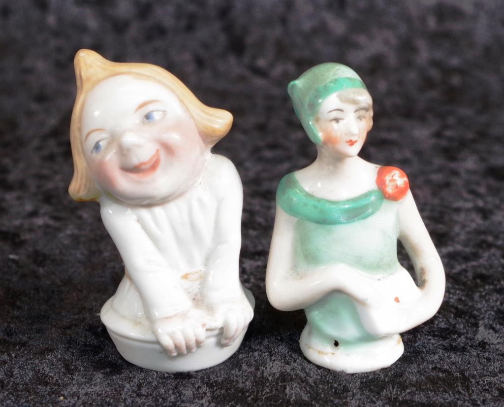 Two vintage ceramic Half Doll figures