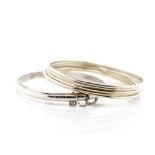 Seven silver bangles