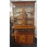 Victorian mahogany secretaire bookcase