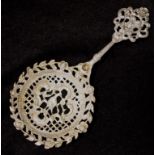 Vintage Dutch silver decorative tea strainer