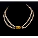 Double strand Akoya pearl necklet