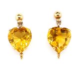 Citrine set rose gold earrings