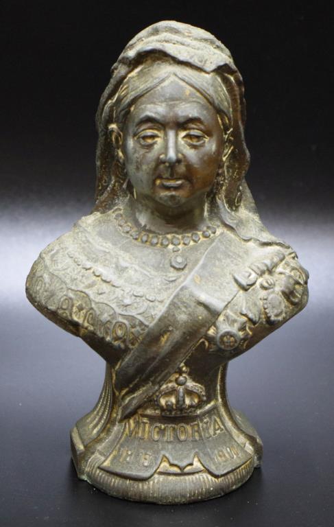 Queen Victoria memorial cast metal bust