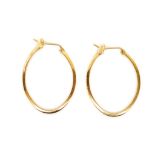 18ct rose gold oval hoop earrings