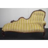 Victorian mahogany chaise longue