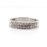 Two diamond set 18ct white gold stacker rings