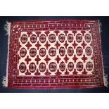 Middle Eastern red and cream tone rug