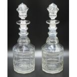 Pair of Georgian glass spirit decanters