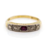 Antique Australian Ruby and 18ct yellow gold ring