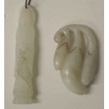 Two Chinese carved jade pendants