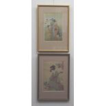 Two various Japanese framed prints