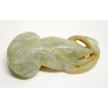 Chinese carved jade leaf amulet