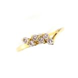 Diamond set 18ct yellow gold ring