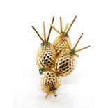 18ct yellow gold and emerald Pineapple brooch