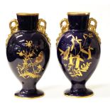 Pair Victorian Copeland ceramic vases