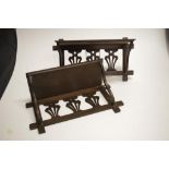 Pair of arts and craft wooden wall shelves