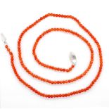 Red salmon coral beaded necklace