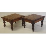 Pair of apprentice mahogany specimen tables