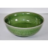 Chinese green crackle glaze bowl