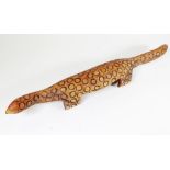 Australian Aboriginal carved wood goanna figure