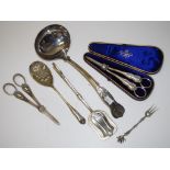 Quantity of various silver plate serving flatware