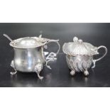 Two Victorian sterling silver mustard pots