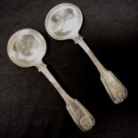 Pair George III sterling silver sauce ladles